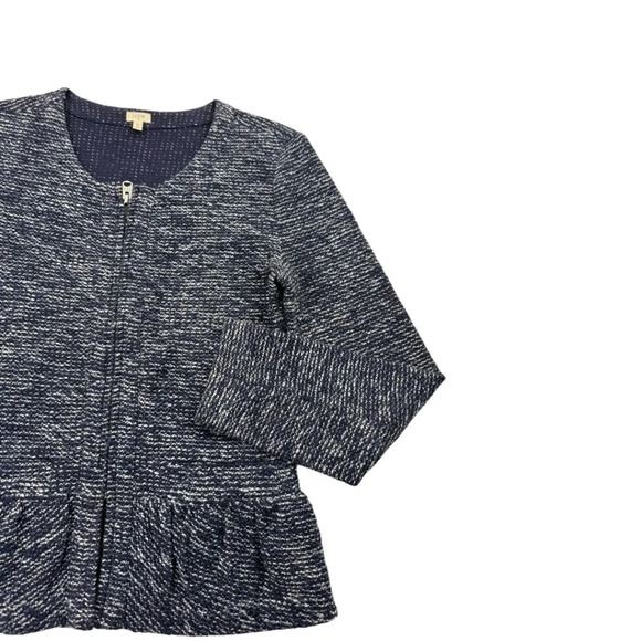 J. Crew Boucle Tweed Zip Peplum Jacket Blazer - Picture 6 of 15
